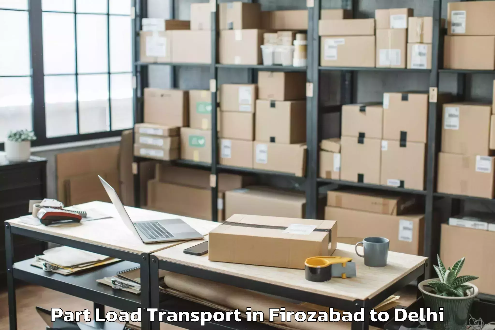 Top Firozabad to V3s East Centre Mall Part Load Transport Available